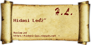 Hidasi Leó névjegykártya